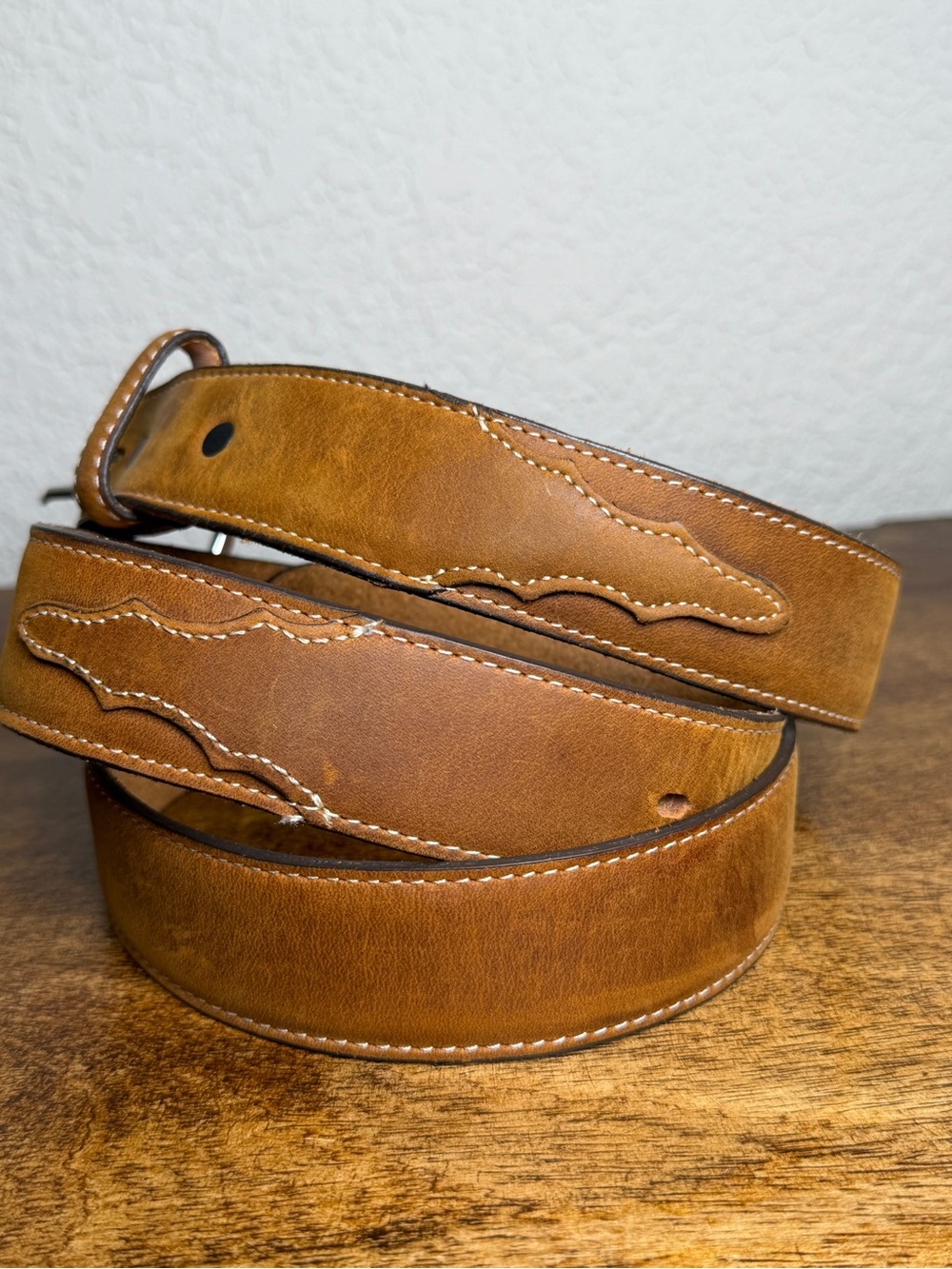 Justin Boots Top Grain Leather Western Cowboy Belt Size 46 Model 53709 USA